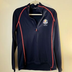 RALPH LAUREN Ryder Cup Navy Pullover with Orange Accents RARE